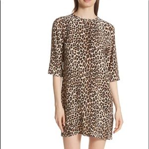 Leopard Print Silk Shift Dress